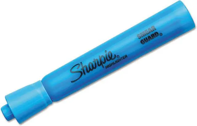 Alt view image 4 of 6 - Sharpie Tank Style Highlighters, Chisel Tip, Fluorescent Blue, Box of 12