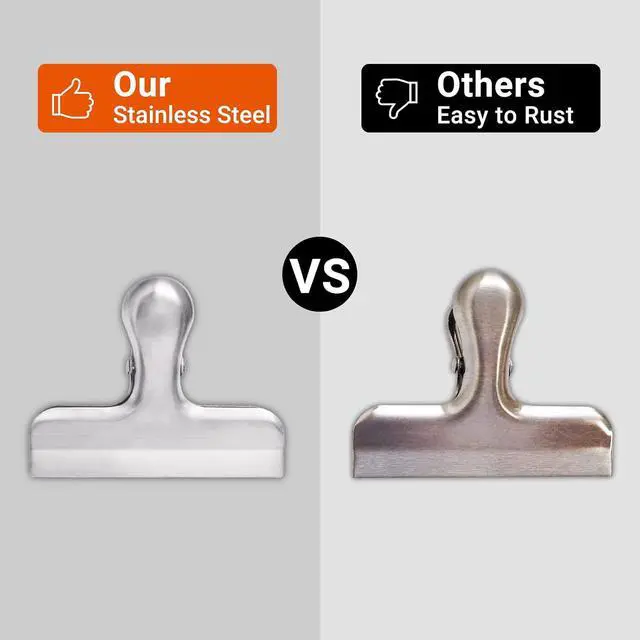 Alt view image 4 of 7 - 6 Pack Bag Clips, Stainless Steel Chip, Chip Clips Food Clip, Heavy Duty Air Tight Seal Kitchen Clip Snack Food Bag Clamp