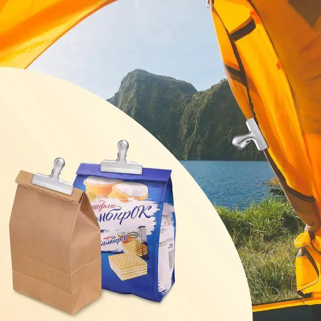 Alt view image 6 of 7 - 6 Pack Bag Clips, Stainless Steel Chip, Chip Clips Food Clip, Heavy Duty Air Tight Seal Kitchen Clip Snack Food Bag Clamp
