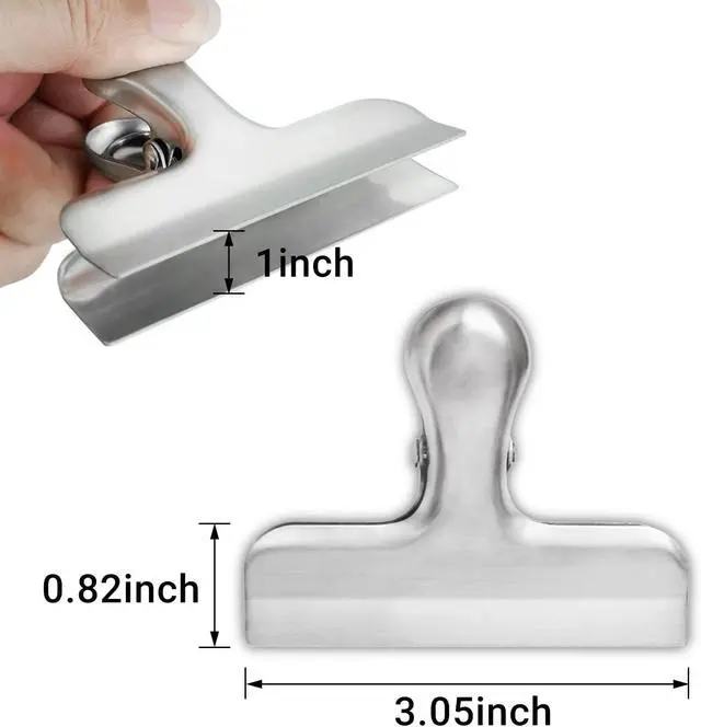 Alt view image 7 of 7 - 6 Pack Bag Clips, Stainless Steel Chip, Chip Clips Food Clip, Heavy Duty Air Tight Seal Kitchen Clip Snack Food Bag Clamp