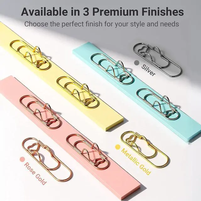 Alt view image 4 of 7 - Heart Paper Clip Pen Holder for Notebooks, 9-Pack Metal Pen Clip