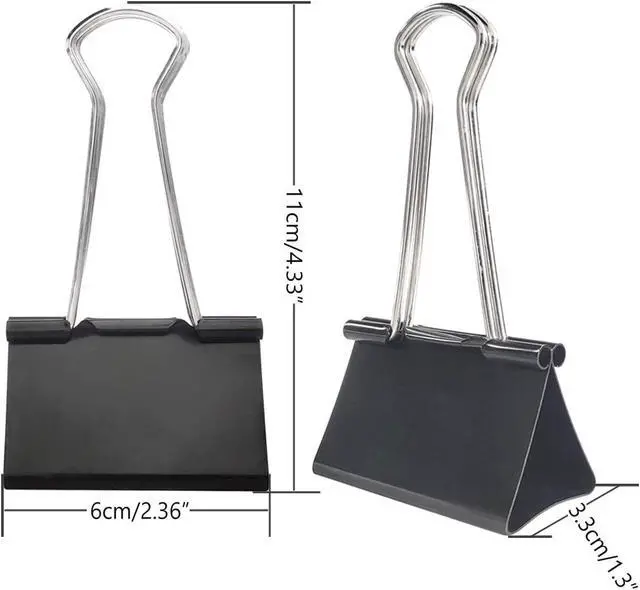 Alt view image 2 of 7 - DSTELIN Extra Large Binder Clips 2.4-Inch (12 Pack), Big Paper Clamps for Office Supplies, Black