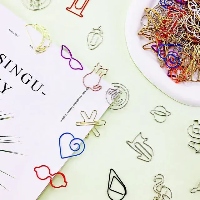 Alt view image 3 of 6 - 150 Pcs Mixed Cute Paper Clips, Assorted Colors Bookmark Paperclips, Fun Office Supplies Gifts for Students, Kids, Teachers (Random Shaped)