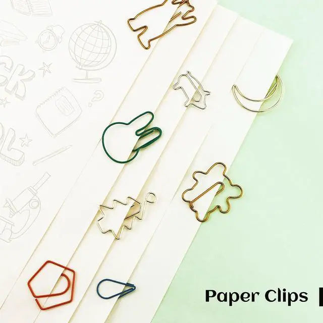 Alt view image 6 of 6 - 150 Pcs Mixed Cute Paper Clips, Assorted Colors Bookmark Paperclips, Fun Office Supplies Gifts for Students, Kids, Teachers (Random Shaped)