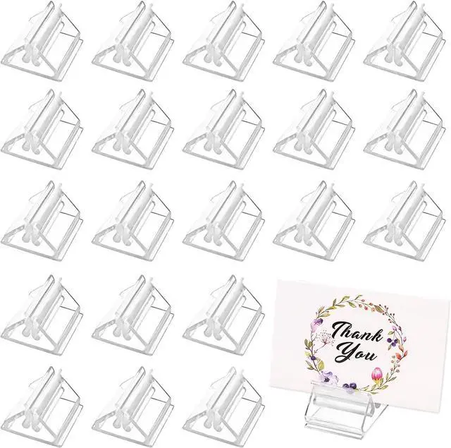 Main image of Cositina 50 Pack Plastic Game Card Stands Clear Card Holders Table Place Game Pieces Sign Stand for Board Game Photo Memo Picture Display Party Favor - 0.75×0.75inch