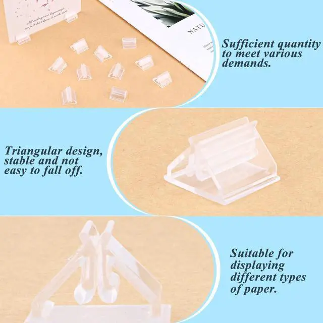 Alt view image 3 of 6 - Cositina 50 Pack Plastic Game Card Stands Clear Card Holders Table Place Game Pieces Sign Stand for Board Game Photo Memo Picture Display Party Favor - 0.75×0.75inch