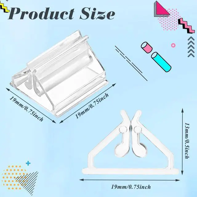 Alt view image 2 of 6 - Cositina 50 Pack Plastic Game Card Stands Clear Card Holders Table Place Game Pieces Sign Stand for Board Game Photo Memo Picture Display Party Favor - 0.75×0.75inch