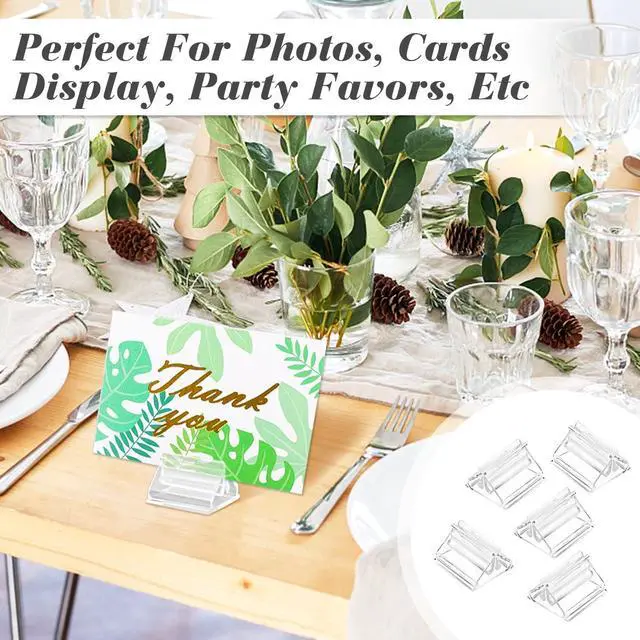 Alt view image 4 of 6 - Cositina 50 Pack Plastic Game Card Stands Clear Card Holders Table Place Game Pieces Sign Stand for Board Game Photo Memo Picture Display Party Favor - 0.75×0.75inch