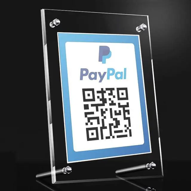 Main image of QR Code Signs,5 x 7 Inch Acrylic Mini Sign Holder Clear QR Code Menu Holders with Metal Stand Office Table Display Sign Stand Ad Photo Frame Holder for Restaurant,Office,School,Store,Home Use
