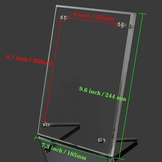 Alt view image 2 of 7 - QR Code Signs,7.5 x 9.5 Inch Acrylic Menu Sign Holder with Metal Stand Office Table Clear Display Sign Stand Ad Photo Frame Holder Double-sided Menu Dispaly for Store,Office,Restaurant,Hotel,Home