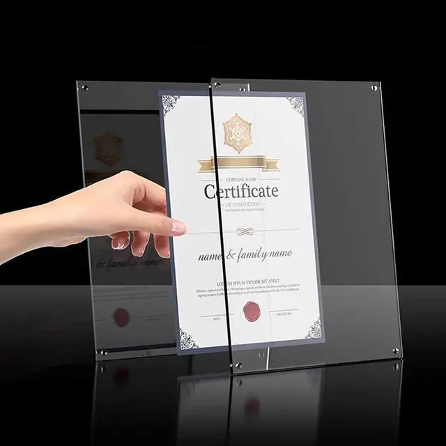 Alt view image 2 of 7 - QR Code Signs,5 x 7 Inch Acrylic Mini Sign Holder Clear QR Code Menu Holders with Metal Stand Office Table Display Sign Stand Ad Photo Frame Holder for Restaurant,Office,School,Store,Home Use