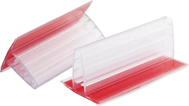 Alt view image 5 of 5 - 10 PCS Sneeze Guard Holder, Self Adhesive Place Card Holder, 3'' x 1.7'' Plastic Tabletop Base Clips for Placing 1/8" to 1/4" Thick Sign Cards Photos Menu Tag Desk Dividers