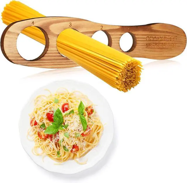 Main image of GlikCeil Wood Spaghetti Pasta Measurer Tool with 4 Serving Holes