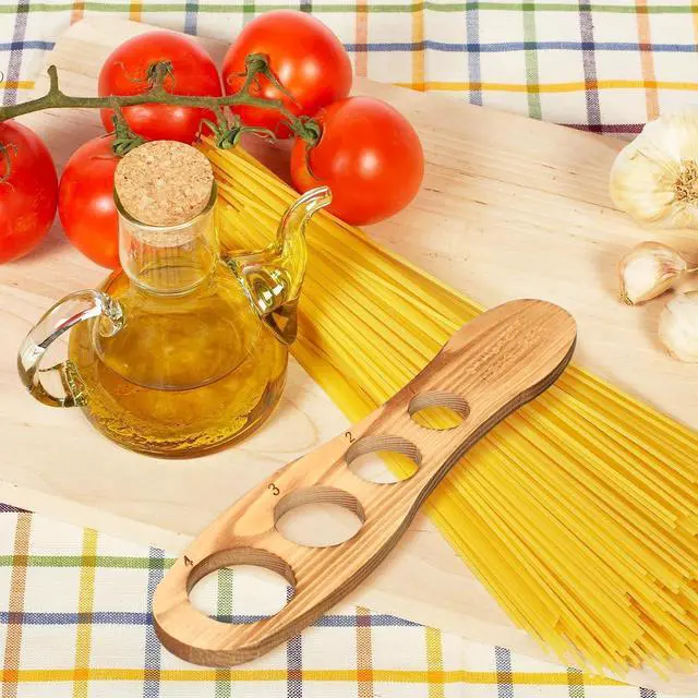 Alt view image 5 of 6 - GlikCeil Wood Spaghetti Pasta Measurer Tool with 4 Serving Holes