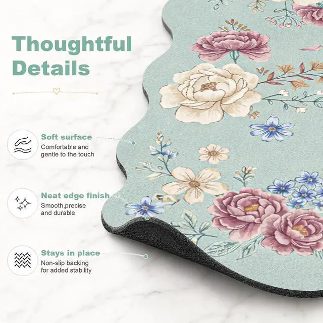 Alt view image 6 of 7 - Dish Drying Mat for Kitchen Counter, 16"x18" Absorbent Dish Mat