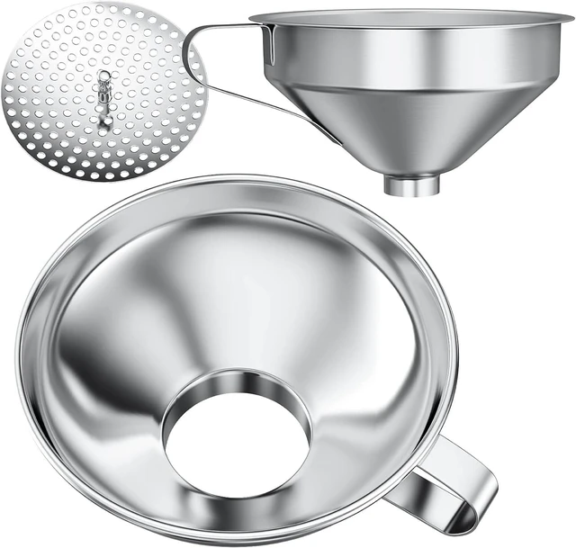 Main image of Pisol Stainless Steel Funnel Set for Mason Jars and Bottles with Strainer