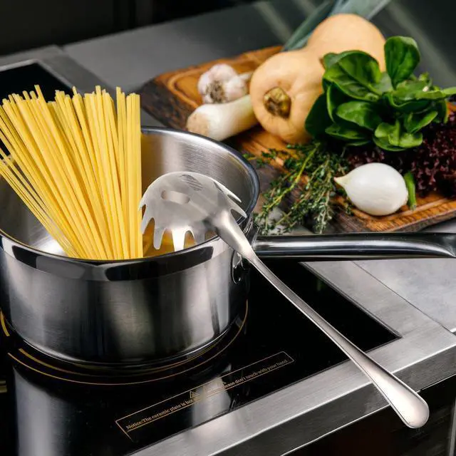 Alt view image 2 of 7 - UPKOCH Stainless Steel Pasta Server Noodle Spoon Spaghetti Spoon Server 9.44 in Pasta Serving with Comfortable Handle for Scooping Noodles Dumplings Eggs Home and Restaurant Use