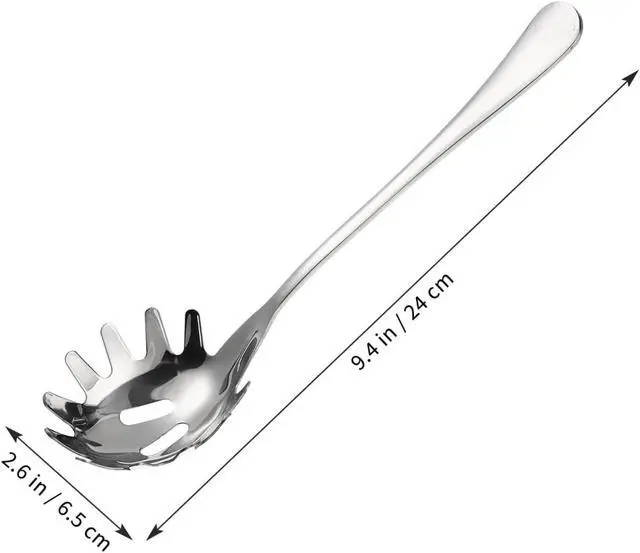 Alt view image 4 of 7 - UPKOCH Stainless Steel Pasta Server Noodle Spoon Spaghetti Spoon Server 9.44 in Pasta Serving with Comfortable Handle for Scooping Noodles Dumplings Eggs Home and Restaurant Use