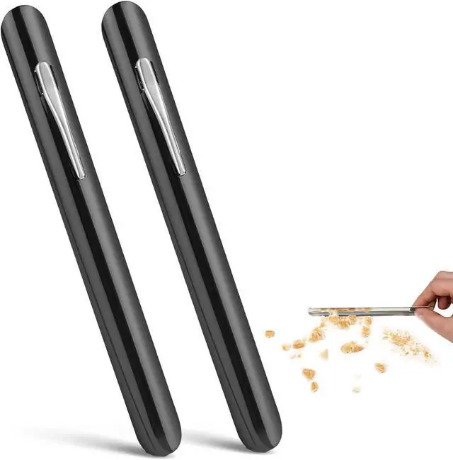 Main image of 2Pcs Crumb Sweepers for Servers Table Crumber Sweeper Bread Crumber Cleaner Restaurant Crumb Scraper with Pocket Clip for Tablecloth in Restaurants and Homes (Black)