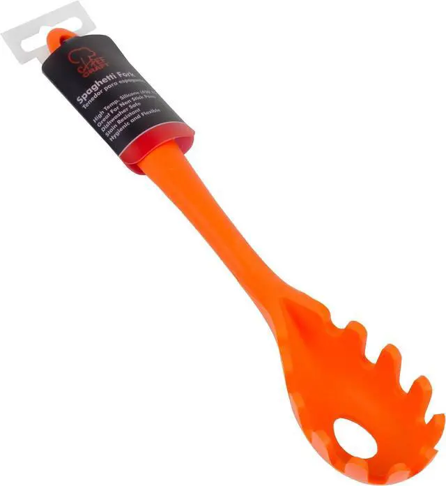 Alt view image 2 of 5 - Chef Craft Premium Silicone Spaghetti/Pasta Fork, 11.5 inch, Orange