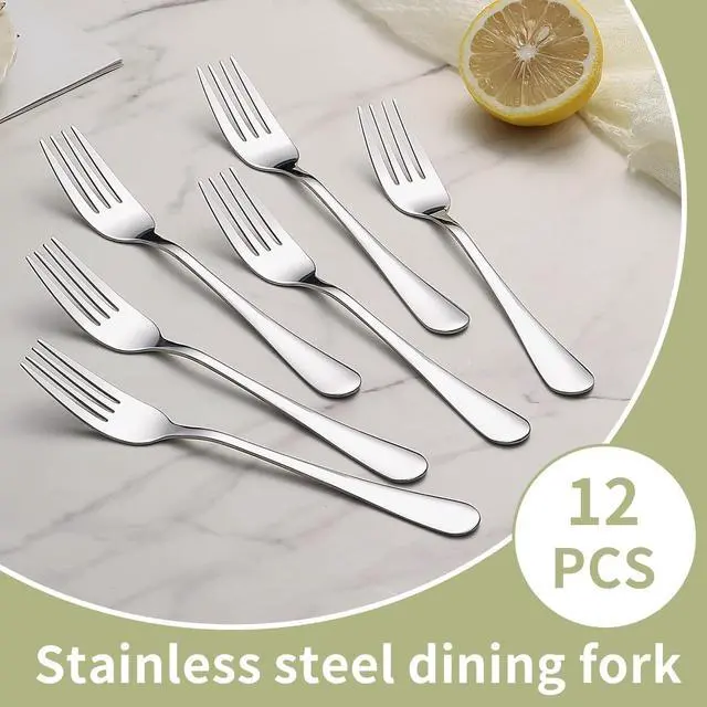 Alt view image 7 of 7 - Berglander Dinner Forks Set 12pcs 7.28", Stainless Steel table Fork, Dessert Salad Forks, Flatware Silverware Fork for Home Kitchen, Restaurant, Hotel, Cost-Effective Bulk Value Dishwasher Safe