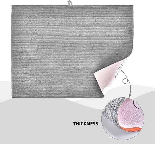 Alt view image 7 of 7 - Moon Phase Leaf Large Absorbent Dish Drying Mat For Kitchen Counter,18*24in