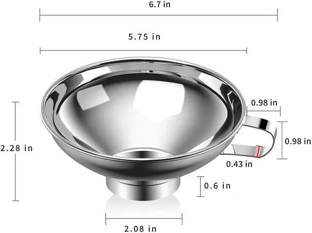 Alt view image 2 of 7 - Pisol Wide Mouth Canning Funnel for Kitchen Use, 304 Stainless Steel