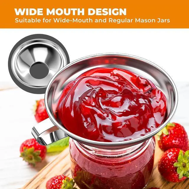 Alt view image 3 of 7 - Pisol Wide Mouth Canning Funnel for Kitchen Use, 304 Stainless Steel
