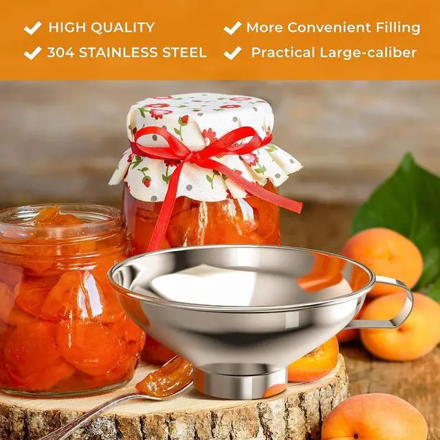 Alt view image 4 of 7 - Pisol Wide Mouth Canning Funnel for Kitchen Use, 304 Stainless Steel