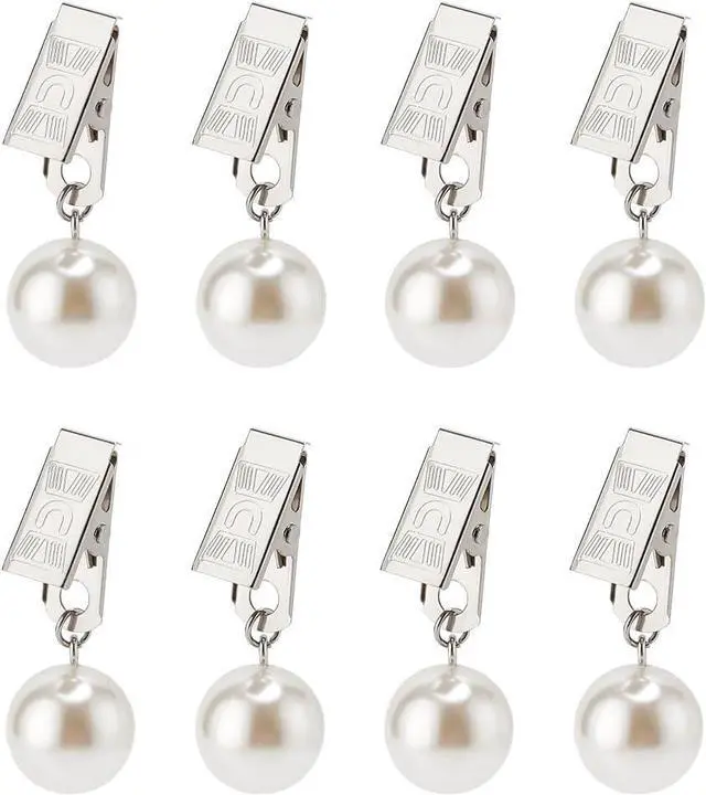 Main image of PH PandaHall 8pcs Tablecloth Weights Hangers Pearl Table Cover Weight Clip