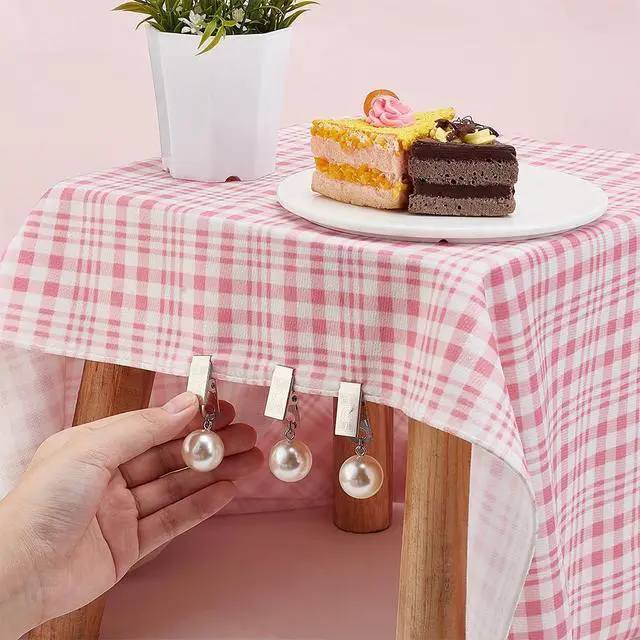Alt view image 3 of 6 - PH PandaHall 8pcs Tablecloth Weights Hangers Pearl Table Cover Weight Clip