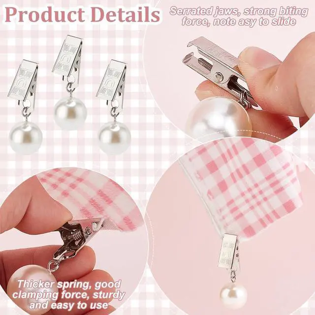 Alt view image 4 of 6 - PH PandaHall 8pcs Tablecloth Weights Hangers Pearl Table Cover Weight Clip