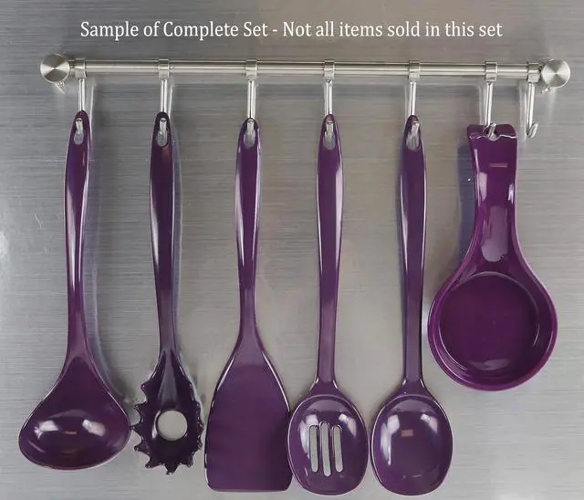 Alt view image 3 of 5 - Spaghetti Spoon, Pasta Server, Fork with Ergonomic Handle, Heat Resistant, BPA Free,11.5 inch Melamine Utensil by Reston Lloyd, Plum
