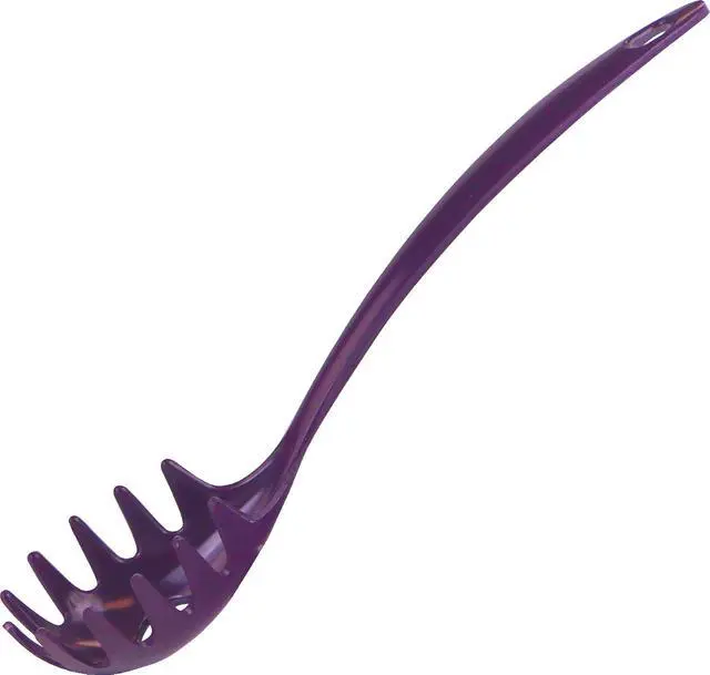 Alt view image 4 of 5 - Spaghetti Spoon, Pasta Server, Fork with Ergonomic Handle, Heat Resistant, BPA Free,11.5 inch Melamine Utensil by Reston Lloyd, Plum