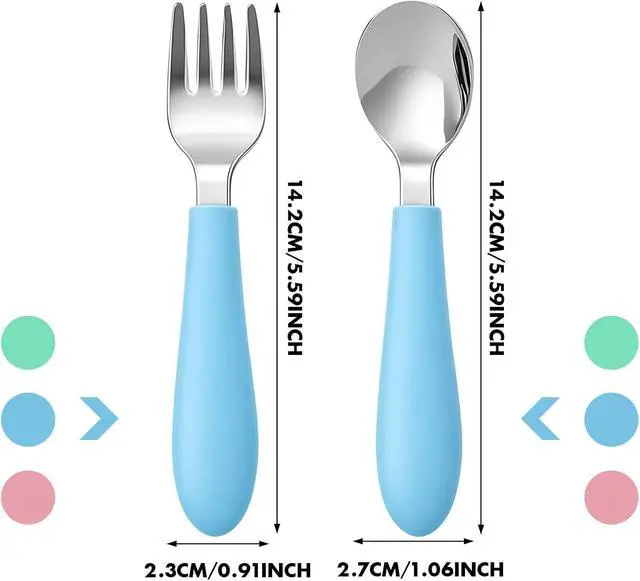 Alt view image 2 of 6 - 6 PCS Toddler Utensils 18/8 Stainless Steel Fork and Spoon Set