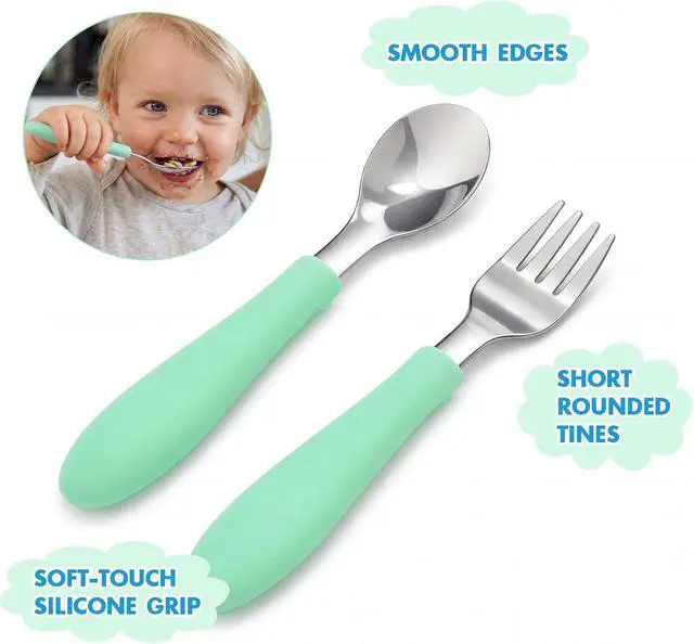 Alt view image 3 of 6 - 6 PCS Toddler Utensils 18/8 Stainless Steel Fork and Spoon Set