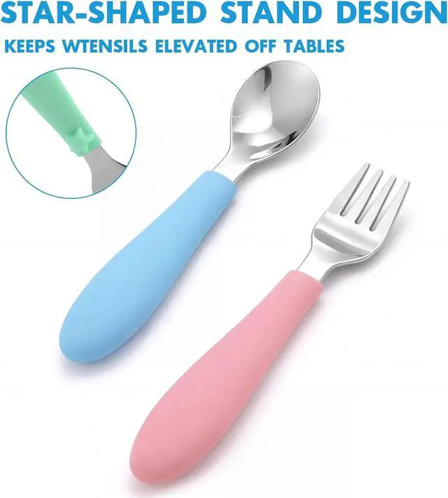 Alt view image 4 of 6 - 6 PCS Toddler Utensils 18/8 Stainless Steel Fork and Spoon Set