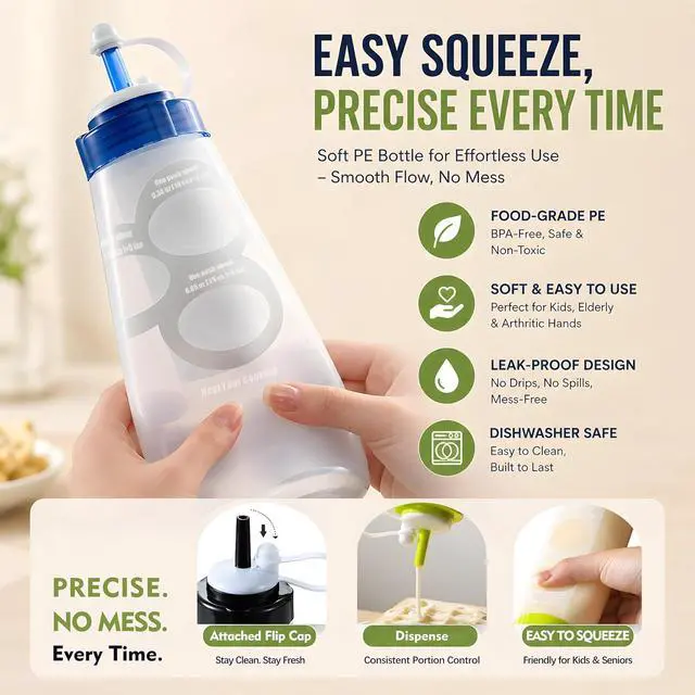 Alt view image 3 of 6 - 12 oz Condiment Squeeze Bottle with Removable Dosing Insert