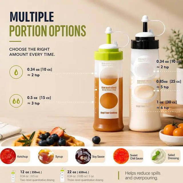 Alt view image 4 of 6 - 12 oz Condiment Squeeze Bottle with Removable Dosing Insert