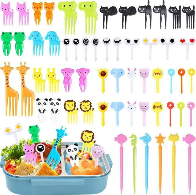 Main image of FATLODA 156PCS Animal Food Picks for Kids, Fun Bento Lunch Box Accessories