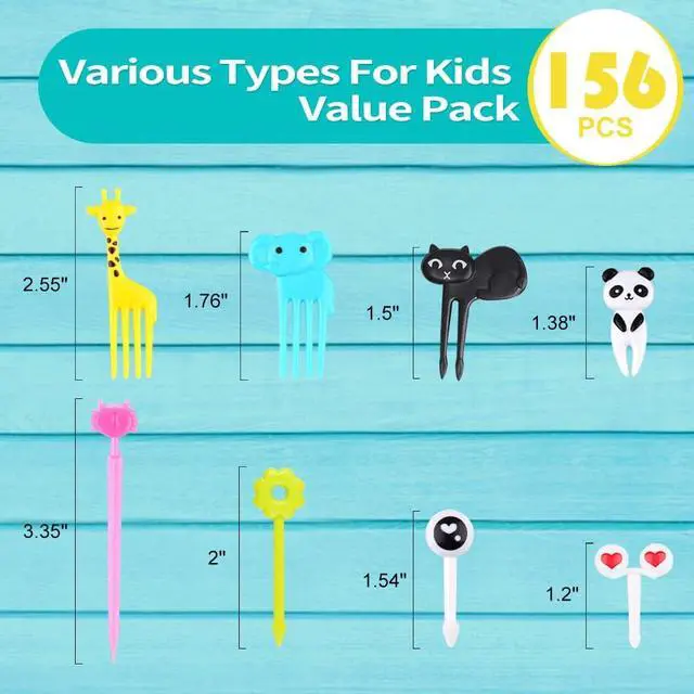 Alt view image 6 of 7 - FATLODA 156PCS Animal Food Picks for Kids, Fun Bento Lunch Box Accessories
