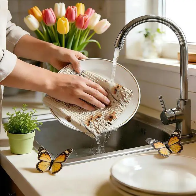 Alt view image 5 of 6 - Christian Floral Kitchen Towels, Vintage Wildflower Hymn Tea Dish Towel, 19