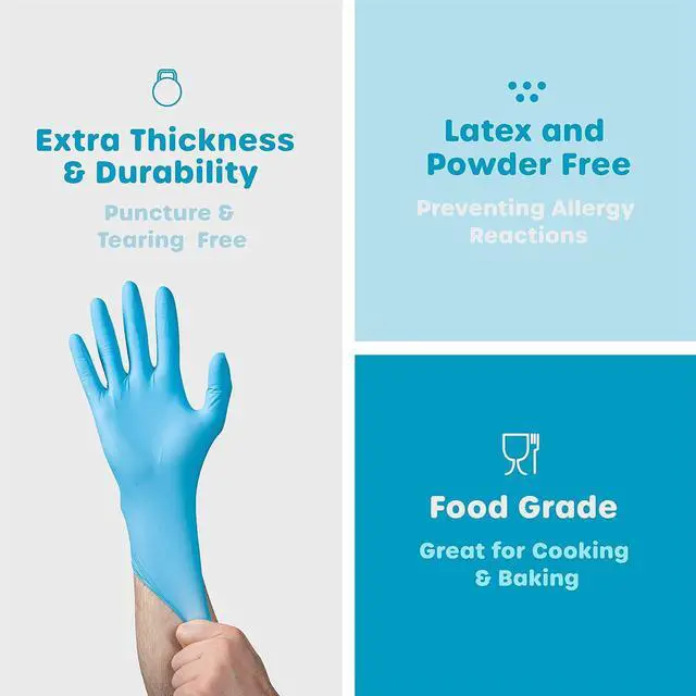 Alt view image 5 of 7 - Comfy Package Synthetic Vinyl Blend Disposable Plastic Gloves Non-Sterile, Powder & Latex Free