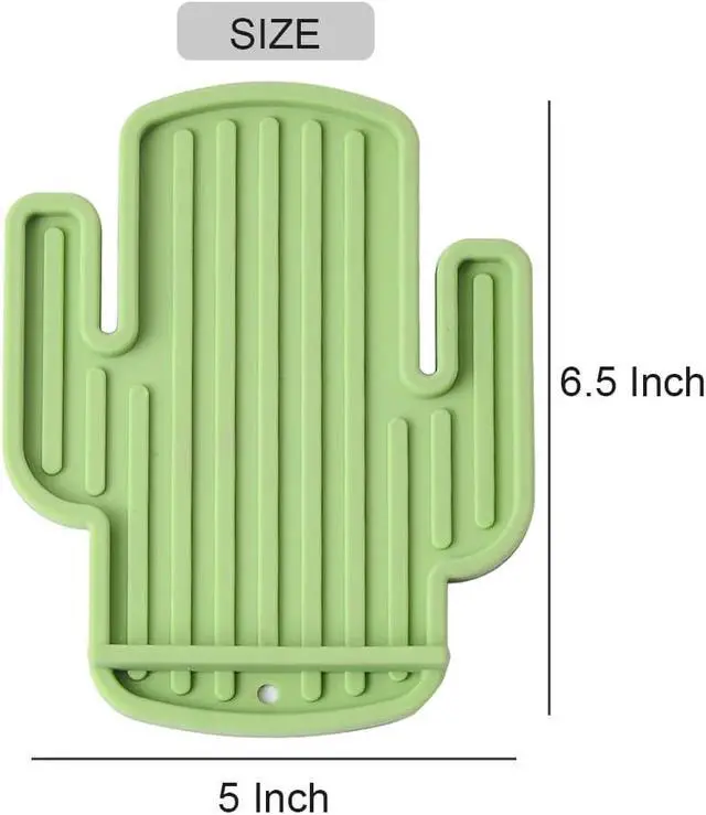 Alt view image 3 of 6 - Kitchen Silicone Cute Spoons Rest for Stove Top - BPA-Free, Heat-Resistant Cactus Spoon Holder for Countertop Funny Utensils Rest (1, Green)
