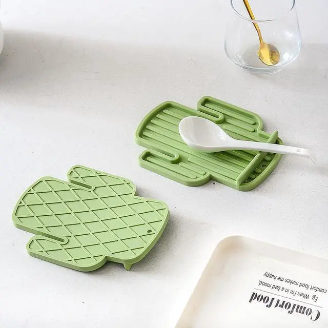 Alt view image 5 of 6 - Kitchen Silicone Cute Spoons Rest for Stove Top - BPA-Free, Heat-Resistant Cactus Spoon Holder for Countertop Funny Utensils Rest (1, Green)