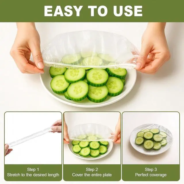 Alt view image 3 of 7 - 500PCS Bowl Covers for Bread Proofing QUINGLU Elastic Plastic Food Covers