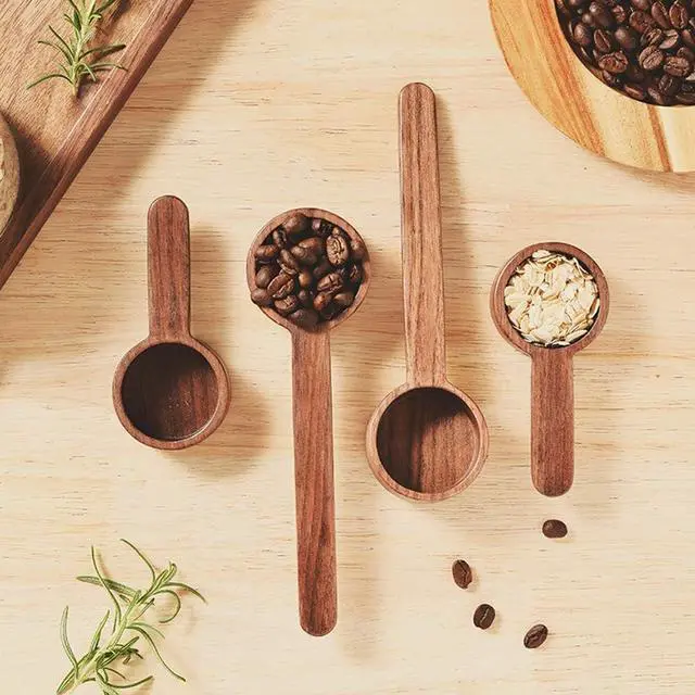 Alt view image 7 of 7 - Wooden Scoops for Canisters, Coffee Scoop,Korean Style 6.61 inch Wooden Coffee Ground Spoon, Measuring for Ground Beans or tea, Soup Cooking Mixing Stirrer Kitchen Tools Utensils