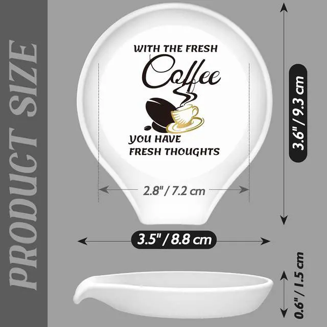 Alt view image 4 of 7 - Koluti Silicone Coffee Spoon Rest for Coffee Station Decor, Small Spoon Stirrers Teaspoon Holder for Countertop, Cute Spoon Buddy Coffee Accessories, 3.6L x 3.5W x 0.6H, White