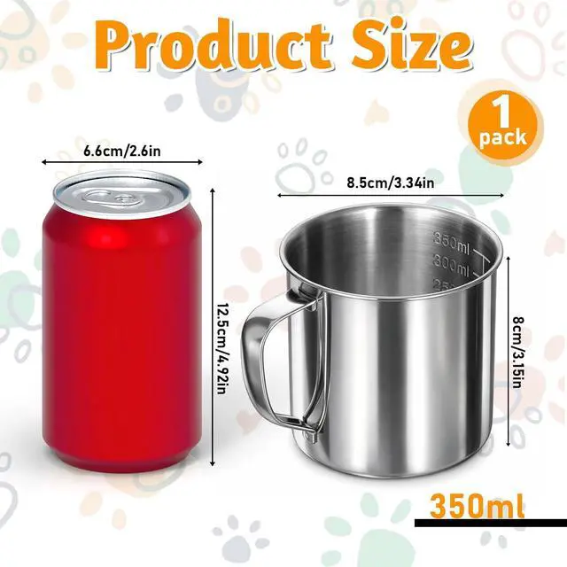 Alt view image 2 of 7 - Dog Food Scoop 1.5 Cup, 304 Stainless Steel Dog Food Measuring Cup with Handle Durable Dog-Cat Pet Food Scoop Cup 1 1/2 Cups Measuring Scoops for Dogs, Cats, Birds, Rabbits for Dry Food and Treats