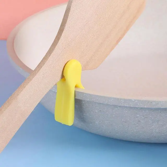Alt view image 3 of 7 - 3Pcs Silicone Pot Clip Set, Heat Resistant Spoon Rest and Spatula Holder, Non-Slip Cutlery Bracket